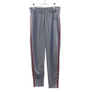 Nike Stock Vapor Select Piped Baseball Pants Gray Red Piping Medium BQ5489-053
